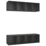 Vidaxl meubles tv muraux 2 pcs gris agglomr