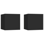 Vidaxl meubles tv muraux 2 pcs noir 30, 5x30x30 cm