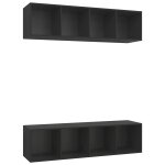 Vidaxl meubles tv muraux 2 pcs noir agglomr