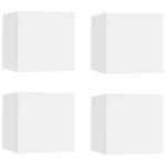 Vidaxl meubles tv muraux 4 pcs blanc 30, 5x30x30 cm