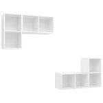 Vidaxl meubles tv muraux 4 pcs blanc agglomr