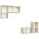 Vidaxl meubles tv muraux 4 pcs blanc et chne sonoma agglomr