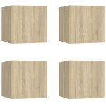 Vidaxl meubles tv muraux 4 pcs ch�ne sonoma 30, 5x30x30 cm