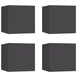Vidaxl meubles tv muraux 4 pcs gris 30, 5x30x30 cm