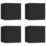 Vidaxl meubles tv muraux 4 pcs noir 30, 5x30x30 cm