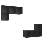 Vidaxl meubles tv muraux 4 pcs noir agglomr