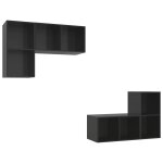 Vidaxl meubles tv muraux 4 pcs noir brillant agglomr