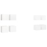 Vidaxl meubles tv muraux 8 pcs blanc 30, 5x30x30 cm