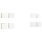 Vidaxl meubles tv muraux 8 pcs blanc brillant 30, 5x30x30 cm