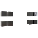 Vidaxl meubles tv muraux 8 pcs gris brillant 30, 5x30x30 cm