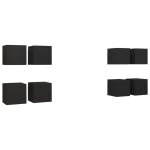 Vidaxl meubles tv muraux 8 pcs noir 30, 5x30x30 cm