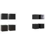 Vidaxl meubles tv muraux 8 pcs noir brillant 30, 5x30x30 cm
