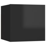 Vidaxl meuble tv mural noir brillant 30, 5x30x30 cm