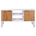 Vidaxl meuble tv new york range blanc et bois clair bois de pin massif Vidaxl meuble tv new york range blanc et bois clair bois de pin massif