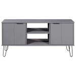 Vidaxl meuble tv new york range gris bois de pin massif
