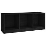 Vidaxl meuble tv noir 104x33x41 cm bois de pin massif