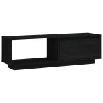 Vidaxl meuble tv noir 110x30x33, 5 cm bois de pin massif