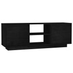 Vidaxl meuble tv noir 110x30x40 cm bois de pin massif