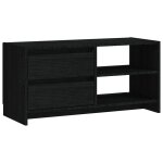 Vidaxl meuble tv noir 80x31x39 cm bois de pin massif