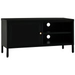 Vidaxl meuble tv noir 90x30x44 cm acier et verre