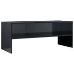 Vidaxl meuble tv noir brillant 100 x 40 x 40 cm agglomr