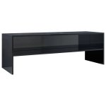 Vidaxl meuble tv noir brillant 120 x 40 x 40 cm agglomr
