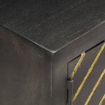 Vidaxl meuble tv noir et dor 120 x 30 x 40 cm bois massif de manguier