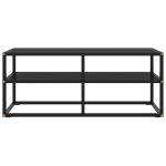 Vidaxl meuble tv noir avec verre noir 100x40x40 cm