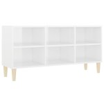 Vidaxl meuble tv avec pieds en bois blanc brillant 103, 5x30x50 cm