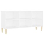 Vidaxl meuble tv avec pieds en bois massif blanc 103, 5x30x50 cm