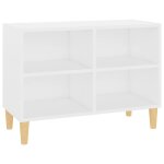 Vidaxl meuble tv avec pieds en bois massif blanc 69, 5x30x50 cm Vidaxl meuble tv avec pieds en bois massif blanc 69, 5x30x50 cm