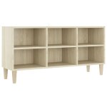 Vidaxl meuble tv avec pieds en bois massif chne sonoma 103, 5x30x50 cm