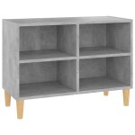Vidaxl meuble tv avec pieds en bois massif gris b�ton 69, 5x30x50 cm