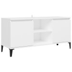 Vidaxl meuble tv avec pieds en métal blanc 103, 5x35x50 cm Vidaxl meuble tv avec pieds en métal blanc 103, 5x35x50 cm