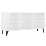 Vidaxl meuble tv avec pieds en métal blanc brillant 103, 5x30x50 cm Vidaxl meuble tv avec pieds en métal blanc brillant 103, 5x30x50 cm