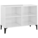 Vidaxl meuble tv avec pieds en métal blanc brillant 69, 5x30x50 cm Vidaxl meuble tv avec pieds en métal blanc brillant 69, 5x30x50 cm