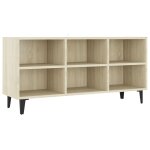 Vidaxl meuble tv avec pieds en métal chêne sonoma 103, 5x30x50 cm Vidaxl meuble tv avec pieds en métal chêne sonoma 103, 5x30x50 cm