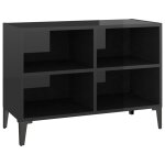 Vidaxl meuble tv avec pieds en métal noir brillant 69, 5x30x50 cm Vidaxl meuble tv avec pieds en métal noir brillant 69, 5x30x50 cm