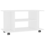 Vidaxl meuble tv avec roulettes blanc 80 x 40 x 40 cm aggloméré Vidaxl meuble tv avec roulettes blanc 80 x 40 x 40 cm aggloméré