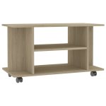 Vidaxl meuble tv avec roulettes chne sonoma 80x40x40 cm agglomr