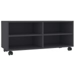 Vidaxl meuble tv avec roulettes gris 90 x 35 x 35 cm agglomr