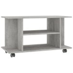 Vidaxl meuble tv avec roulettes gris cement 80 x 40 x 40 cm agglomr