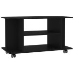 Vidaxl meuble tv avec roulettes noir 80 x 40 x 40 cm aggloméré Vidaxl meuble tv avec roulettes noir 80 x 40 x 40 cm aggloméré