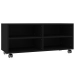 Vidaxl meuble tv avec roulettes noir 90 x 35 x 35 cm agglomr