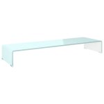Vidaxl meuble tv / support pour moniteur 100 x 30 x 13 cm verre blanc