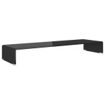 Vidaxl meuble tv / support pour moniteur 100 x 30 x 13 cm verre noir Vidaxl meuble tv / support pour moniteur 100 x 30 x 13 cm verre noir