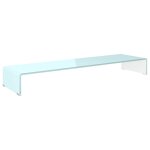 Vidaxl meuble tv / support pour moniteur 110 x 30 x 13 cm verre blanc