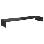 Vidaxl meuble tv / support pour moniteur 110 x 30 x 13 cm verre noir Vidaxl meuble tv / support pour moniteur 110 x 30 x 13 cm verre noir