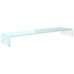 Vidaxl meuble tv / support pour moniteur 120 x 30 x 13 cm verre blanc