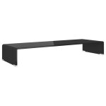 Vidaxl meuble tv / support pour moniteur 90 x 30 x 13 cm verre noir